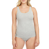 SPANX Cotton Comfort Tank - Shapingtop Heather Grey I 10267R