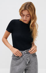 American Vintage Women-T-Shirt SONOMA Rundhals-Ausschnitt Schwarz