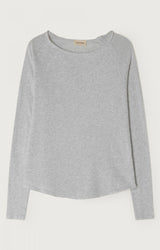 American Vintage Women-T-Shirt SONOMA Langarm Rundhals-Ausschnitt Arctic Melange