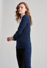 SCHIESSER REVIVAL - Greta Shirt langarm navy