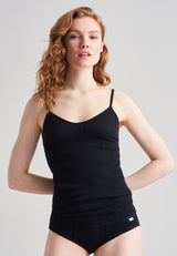 SCHIESSER REVIVAL - Greta Spaghettitop schwarz