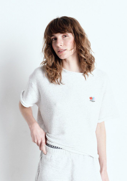 American Vintage Damen-T-Shirt ATUBAY arktis meliert