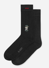 A-dam BLACK NOODLES Socken schwarz mit Stickerei
