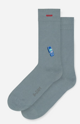 A-dam BLUE MOBILE Socken blau-meliert mit Stickerei