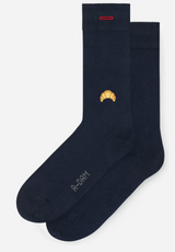 A-dam NAVY CROISSANT Socken dunkelblau mit Stickerei