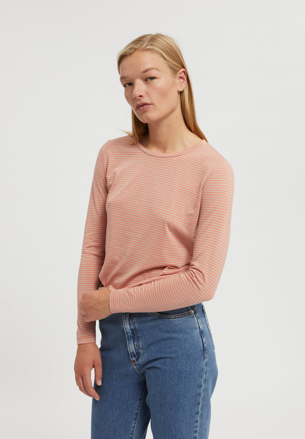 ARMEDANGELS - LARENAA SMALL STRIPES Longsleeve aus TENCEL™ Lyocell Mix