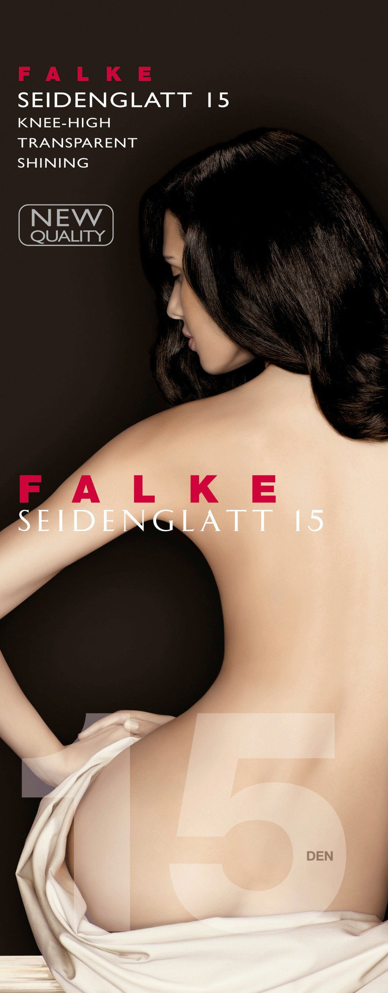 FALKE Seidenglatt 15 DEN Damen Kniestrümpfe Braun