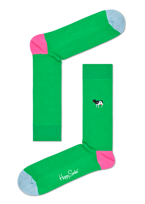 Happy Socks Ribb Embroidery Yin Yang Cow Sock
