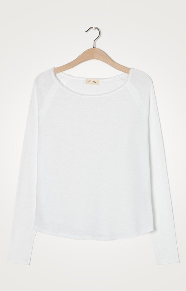 American Vintage Women-T-Shirt SONOMA Langarm Rundhals-Ausschnitt Weiß