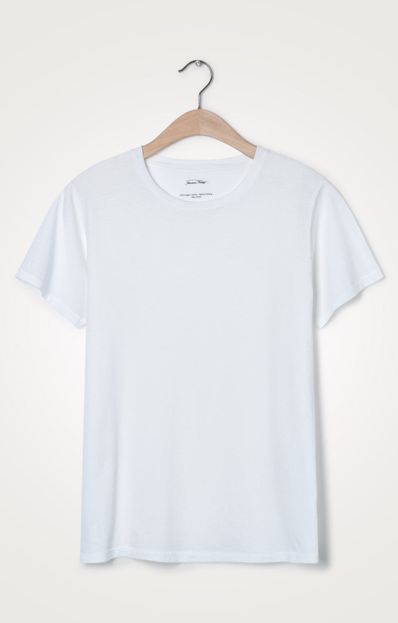 American Vintage Women-T-Shirt VEGIFLOWER Rundhals-Ausschnitt Weiß