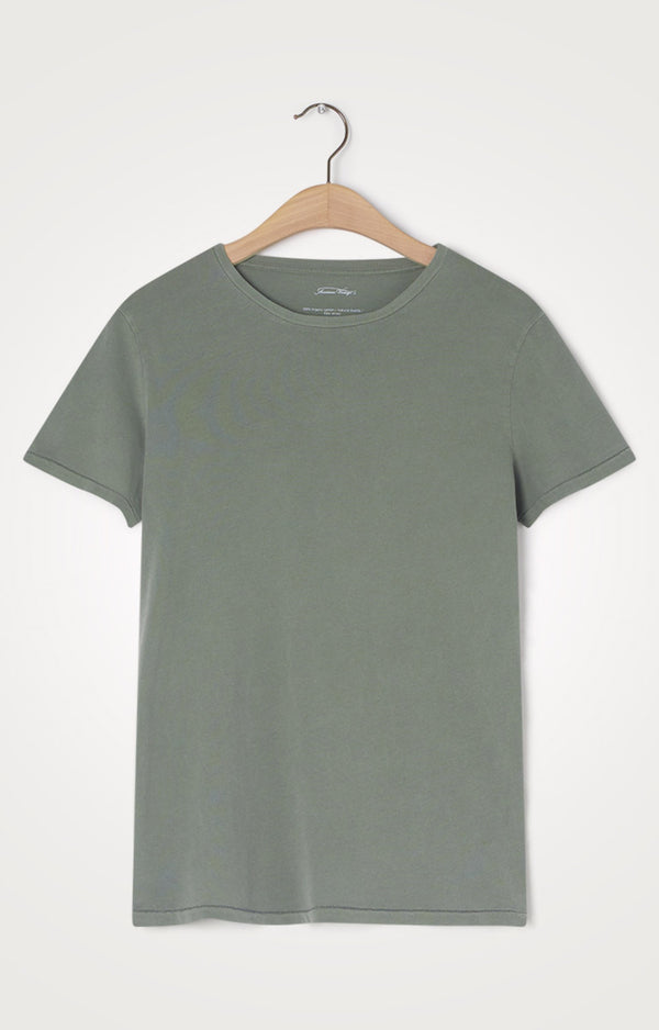 American Vintage Women-T-Shirt VEGIFLOWER Rundhals-Ausschnitt Olive