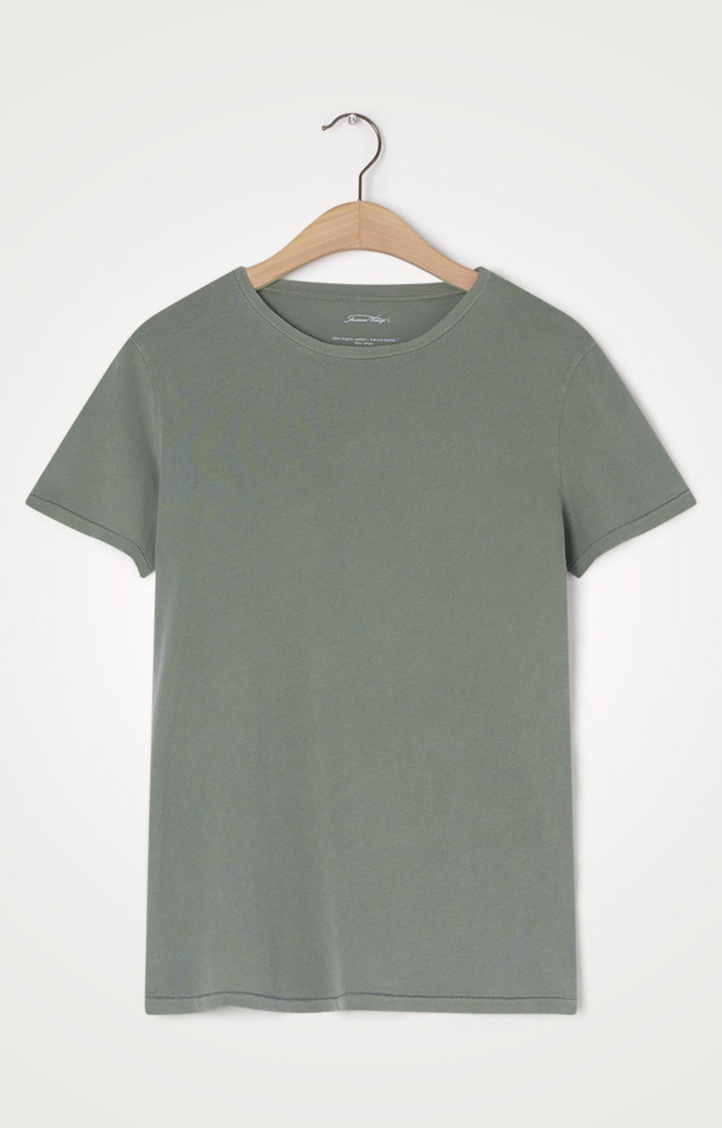 American Vintage Women-T-Shirt VEGIFLOWER Rundhals-Ausschnitt Olive