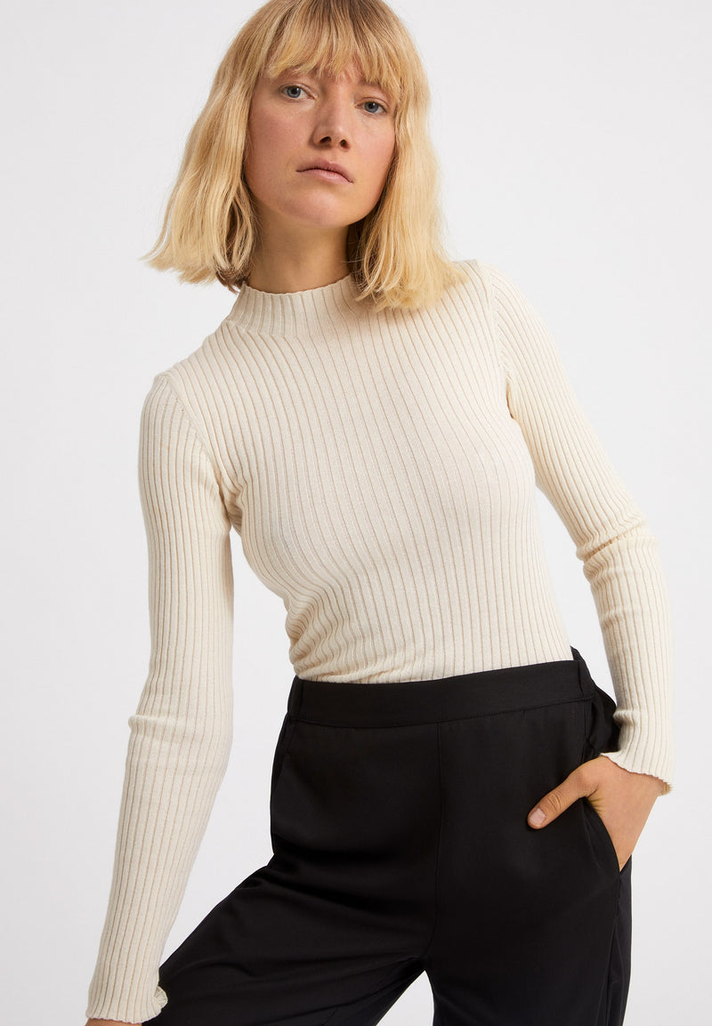 ARMEDANGELS - ALAANI Pullover aus Bio-Baumwolle Oatmilk