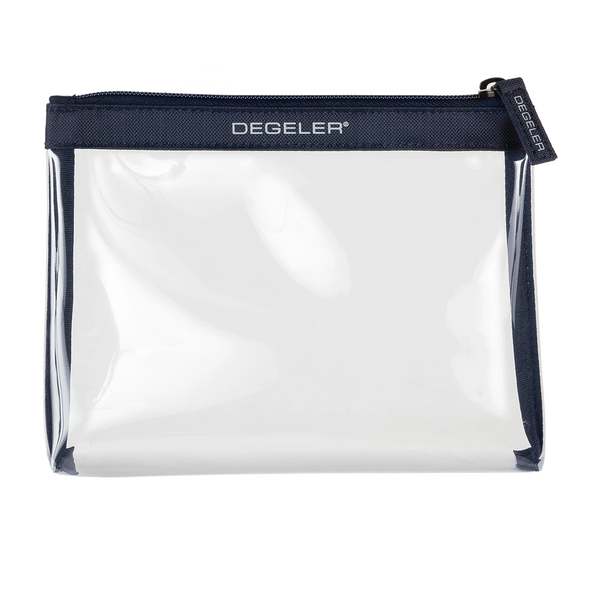 DEGELER Transparente Kosmetiktasche. Schmal - leicht - praktisch.