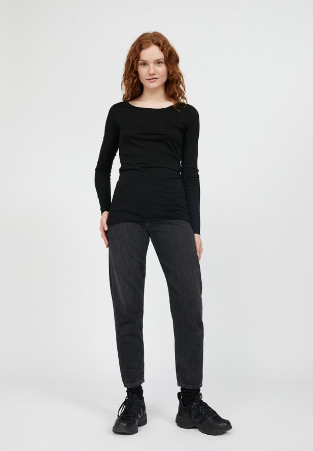 ARMEDANGELS - EVVAA SOFT Longsleeve aus Bio-Baumwolle Black