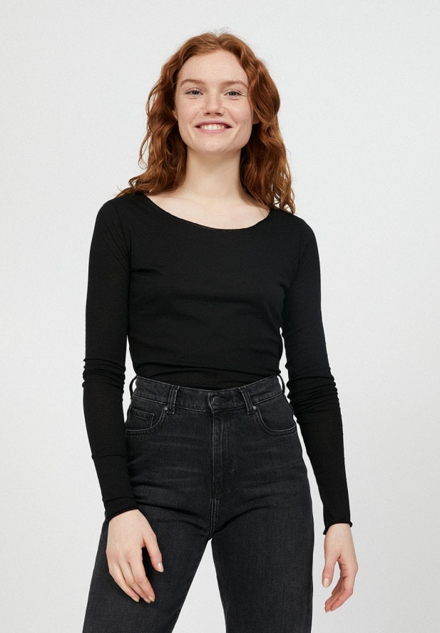 ARMEDANGELS - EVVAA SOFT Longsleeve aus Bio-Baumwolle Black
