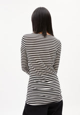 ARMEDANGELS - EVVAA STRIPES Longsleeve aus Bio-Baumwolle Black-Oatmilk