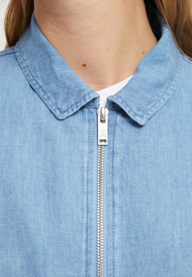 ARMEDANGELS -  HILMAA JACKE AUS BIO-BAUMWOLLE-LEINEN MIX foggy blue