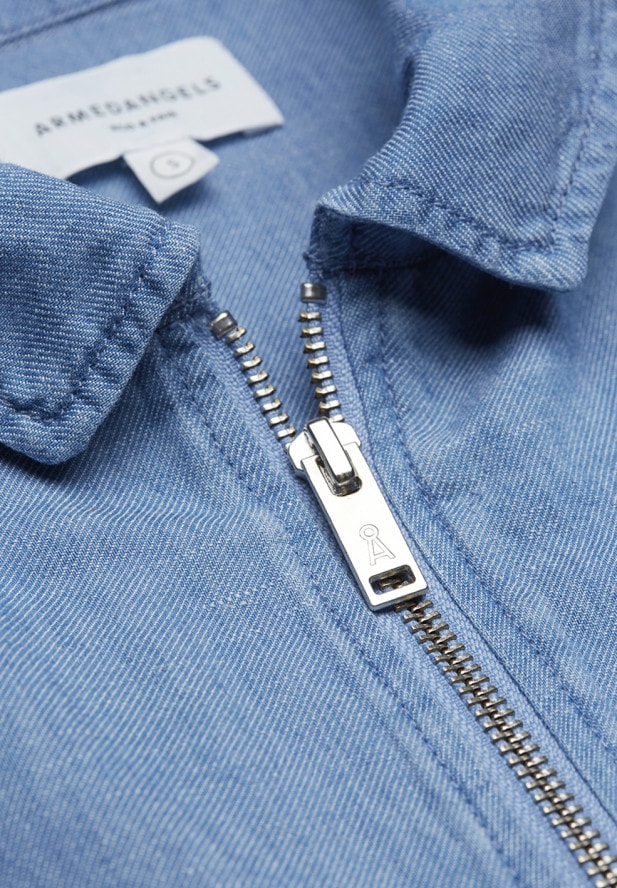 ARMEDANGELS -  HILMAA JACKE AUS BIO-BAUMWOLLE-LEINEN MIX foggy blue