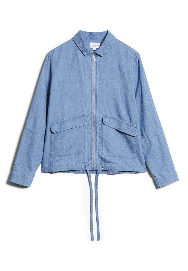ARMEDANGELS -  HILMAA JACKE AUS BIO-BAUMWOLLE-LEINEN MIX foggy blue