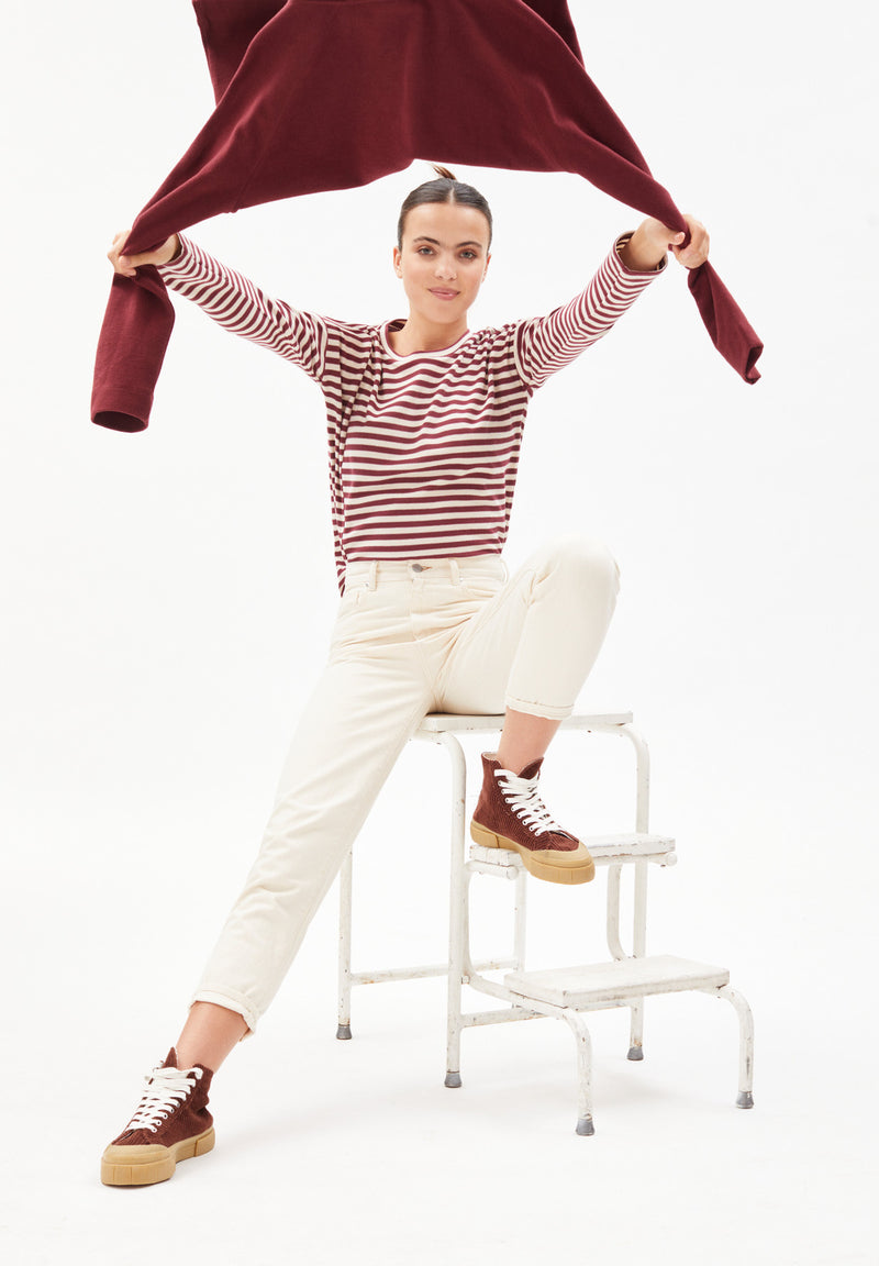 ARMEDANGELS - PALINAA KNITTED STRIPE Longsleeve aus Bio-Baumwolle Mix