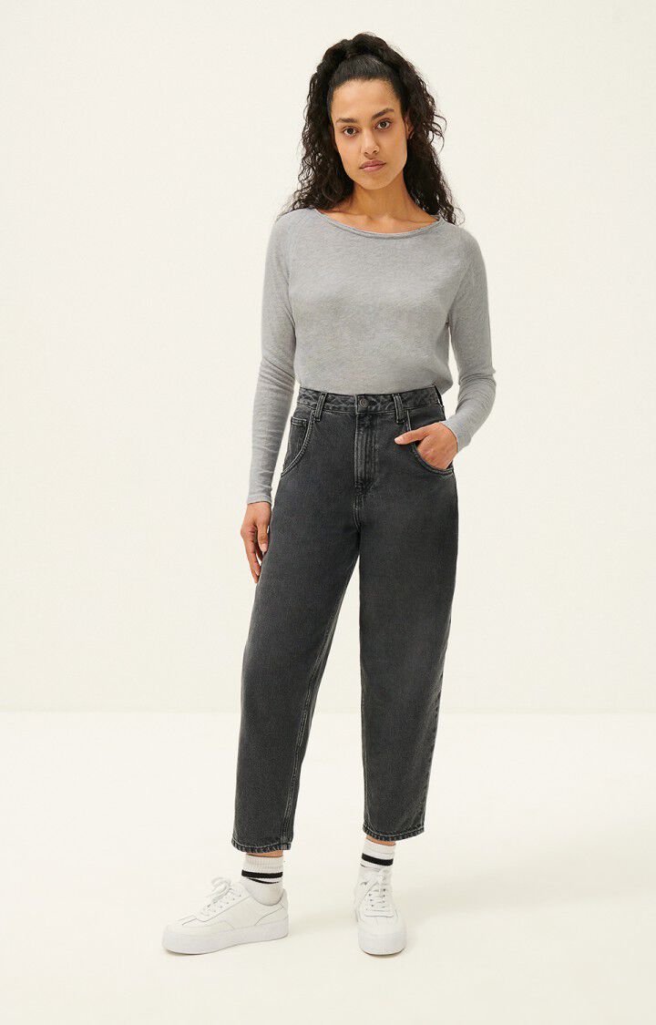 American Vintage Women-T-Shirt SONOMA Langarm Rundhals-Ausschnitt Arctic Melange