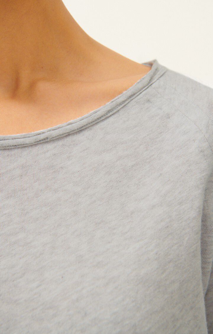 American Vintage Women-T-Shirt SONOMA Langarm Rundhals-Ausschnitt Arctic Melange