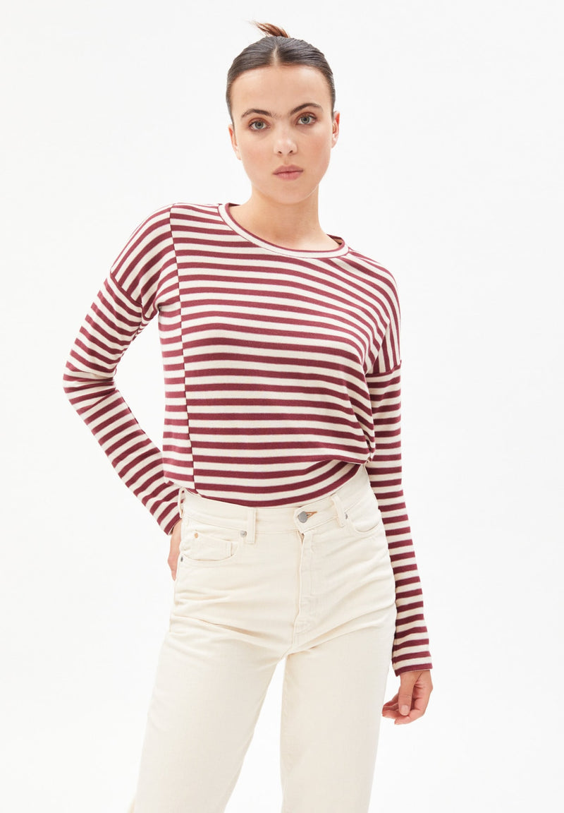ARMEDANGELS - PALINAA KNITTED STRIPE Longsleeve aus Bio-Baumwolle Mix