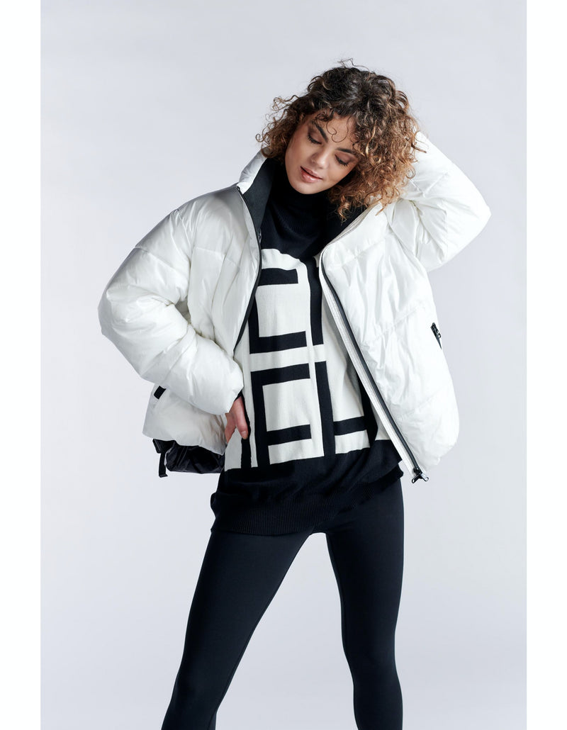 DEHA - Black Trim Padded Jacket Milk White